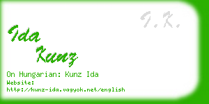 ida kunz business card